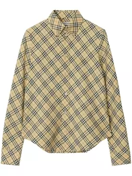 Burberry рубашка в клетку, нейтральный цвет
