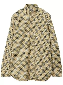 Burberry рубашка в клетку, нейтральный цвет
