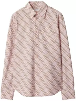 Burberry рубашка в клетку, розовый