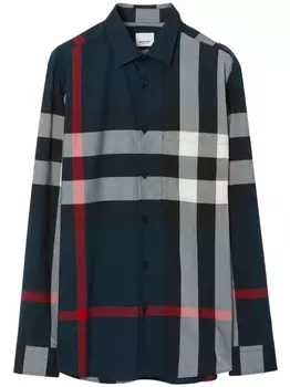 Burberry рубашка в клетку, синий