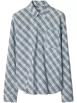 Burberry рубашка в клетку, синий