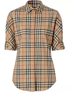 Burberry рубашка в клетку Vintage Check, коричневый