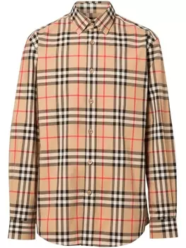 Burberry рубашка в клетку Vintage Check, коричневый