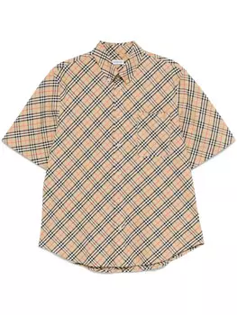 Burberry рубашка в клетку Vintage Check, коричневый