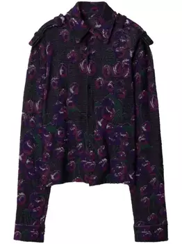 Burberry рубашка в рубчик с принтом, розовый