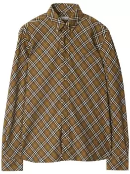 Burberry рубашка в винтажную клетку, коричневый