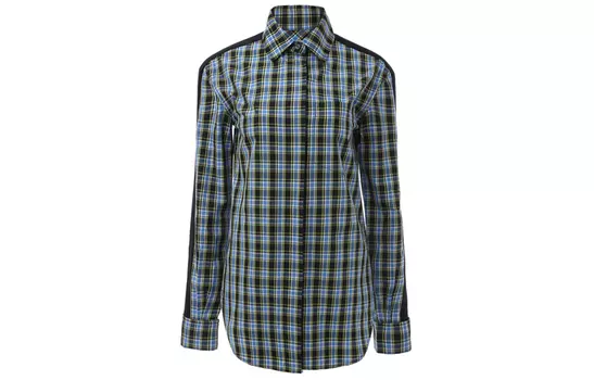 Burberry Рубашка женская сине-зеленая в клетку