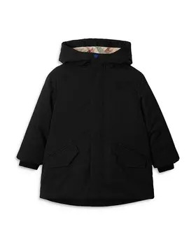 Burberry Съемный бомбер Burberry в клетку и пуховая парка — Little Kid, Big Kid, черный