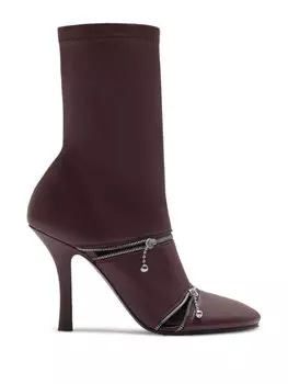 Burberry сапоги с квадратным носком, красный