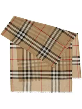 Burberry шарф Giant Check из смесовой шерсти, нейтральный цвет