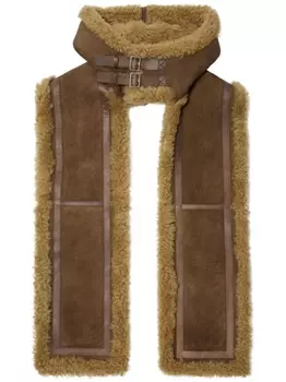 Burberry шарф из овчины с капюшоном, коричневый