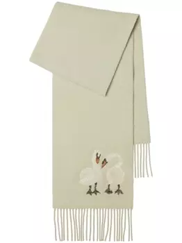 Burberry шарф с вышивкой, нейтральный цвет