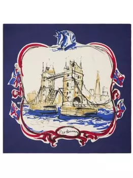 Burberry шарф Тауэрского моста, синий