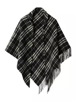Burberry шарф в клетку, черный