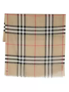 Burberry шарф в клетку Exaggerated Check, нейтральный цвет