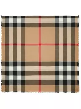 Burberry шарф в клетку, нейтральный цвет