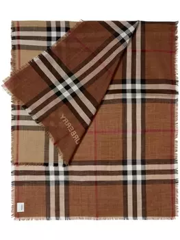 Burberry шарф в клетку, нейтральный цвет