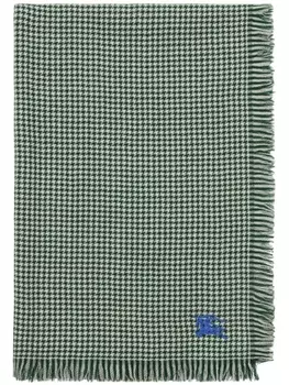 Burberry шарф в ломаную клетку с вышитым логотипом, зеленый