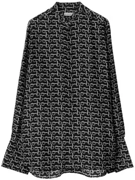Burberry шелковая рубашка с логотипом B, черный