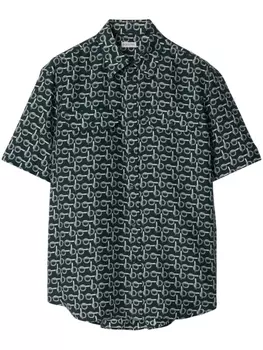 Burberry шелковая рубашка с принтом B, зеленый