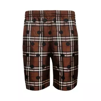 Burberry Шелковые шорты в винтажную клетку в горошек, цвет Темная береза/Коричневый узор