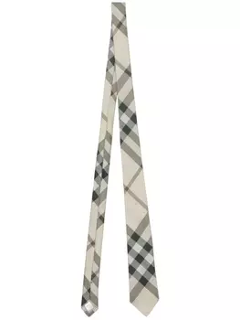Burberry шелковый галстук в клетку, нейтральный цвет