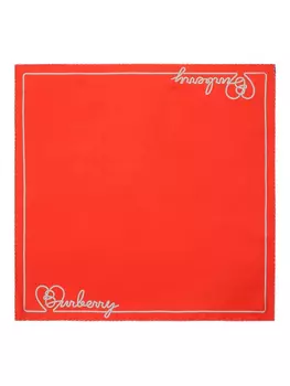 Burberry шелковый платок с логотипом Heart, красный