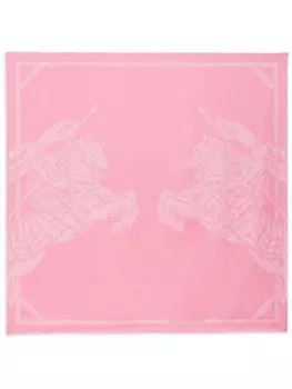 Burberry шелковый платок с принтом Equestrian Knight Design, розовый