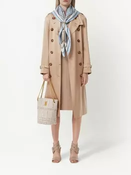 Burberry шелковый платок с принтом Montage, синий