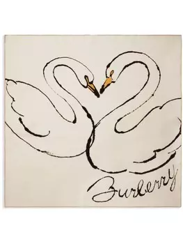 Burberry шелковый платок с принтом, нейтральный цвет
