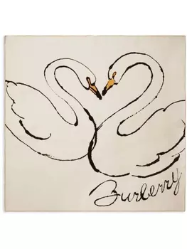 Burberry шелковый платок с принтом, нейтральный цвет