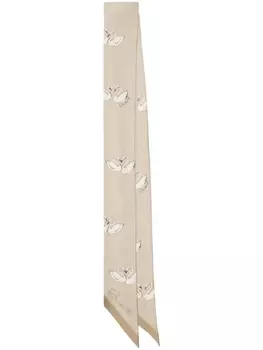 Burberry шелковый платок с принтом, нейтральный цвет