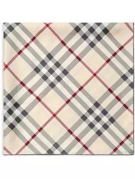 Burberry шелковый платок в клетку, нейтральный цвет