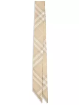 Burberry шелковый платок в клетку Nova Check, нейтральный цвет