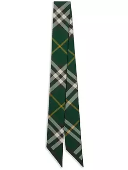 Burberry шелковый платок в клетку Vintage Check, зеленый