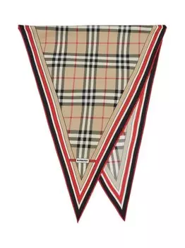 Burberry шелковый платок в клетку Vintage Check, нейтральный цвет