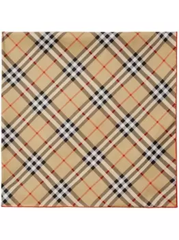 Burberry шелковый платок в клетку Vintage Check, нейтральный цвет