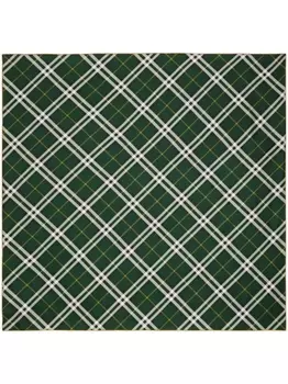 Burberry шелковый платок в клетку, зеленый