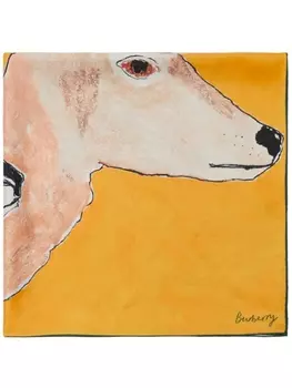 Burberry шелковый шарф с оленьим принтом, желтый