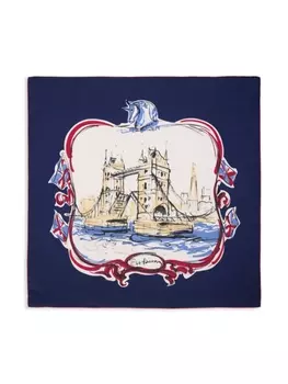 Burberry шелковый шарф Тауэрского моста, синий