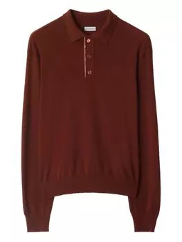 Burberry шерстяная рубашка поло, коричневый