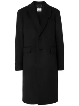 Burberry шерстяное однобортное пальто, черный