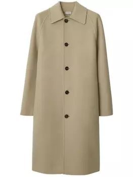 Burberry шерстяное пальто миди Car, нейтральный цвет