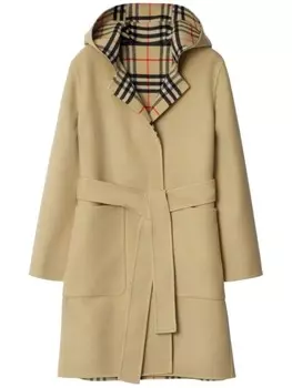 Burberry шерстяное пальто в клетку Vintage Check, нейтральный цвет