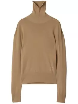 Burberry шерстяной джемпер с высоким воротом, коричневый