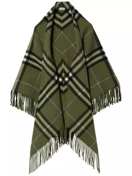 Burberry шерстяной кейп в клетку Vintage Check, зеленый