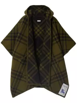 Burberry шерстяной кейп в клетку, зеленый