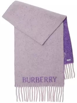 Burberry шерстяной шарф с логотипом EKD, фиолетовый