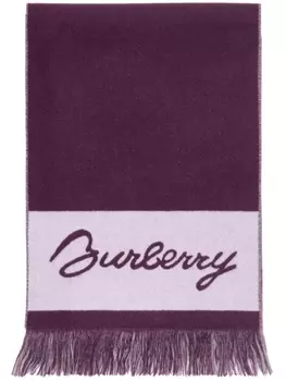 Burberry шерстяной шарф с логотипом EKD, фиолетовый