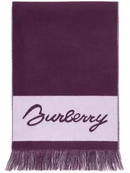 Burberry шерстяной шарф с логотипом EKD, фиолетовый